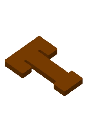 Chocoladeletter T Decoratie PLA 11x16,5x1.5cm