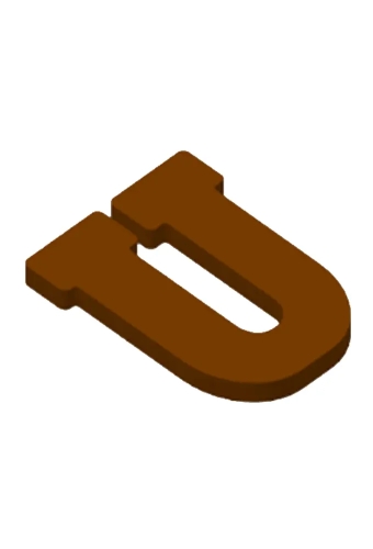 Chocoladeletter U Decoratie PLA 11x16,5x1.5cm