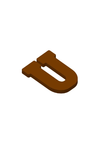Chocoladeletter U Decoratie PLA 8x12x1.5cm