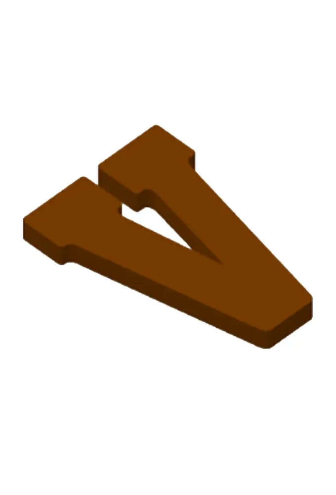 Chocoladeletter V Decoratie PLA 11x16,5x1.5cm