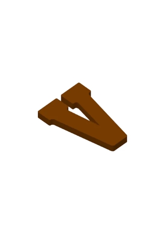 Chocoladeletter V Decoratie PLA 8x12x1.5cm