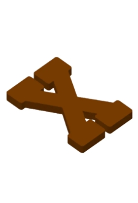 Chocoladeletter X Decoratie PLA 11x16,5x1.5cm
