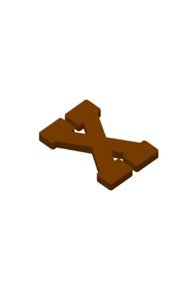 Chocoladeletter X Decoratie PLA 8x12x1.5cm