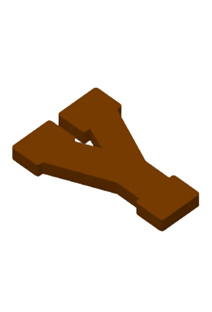 Chocoladeletter Y Decoratie PLA 11x16,5x1.5cm