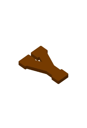 Chocoladeletter Y Decoratie PLA 8x12x1.5cm