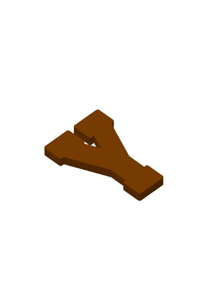 Chocoladeletter Y Decoratie PLA 8x12x1.5cm