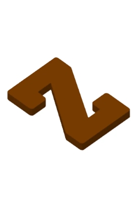 Chocoladeletter Z Decoratie PLA 11x16,5x1.5cm