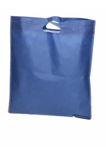 Draagtas Dongo Nonwoven Uitgesneden Handvat Blauw 38.5x45cm 200stuks