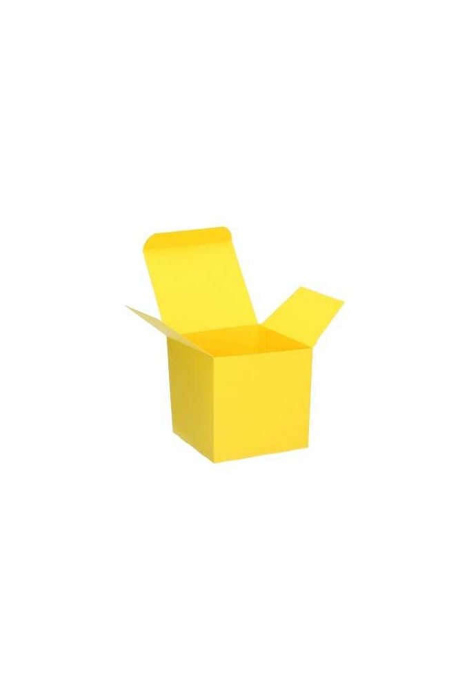 Kadodoosjes KrabBOX Gerecycled Geel 10x10x10cm 25stuks OP IS OP