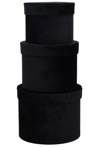 LUXE KANT & KLARE Flowerbox Latemar Suede Black Rond Set van 3 stuks