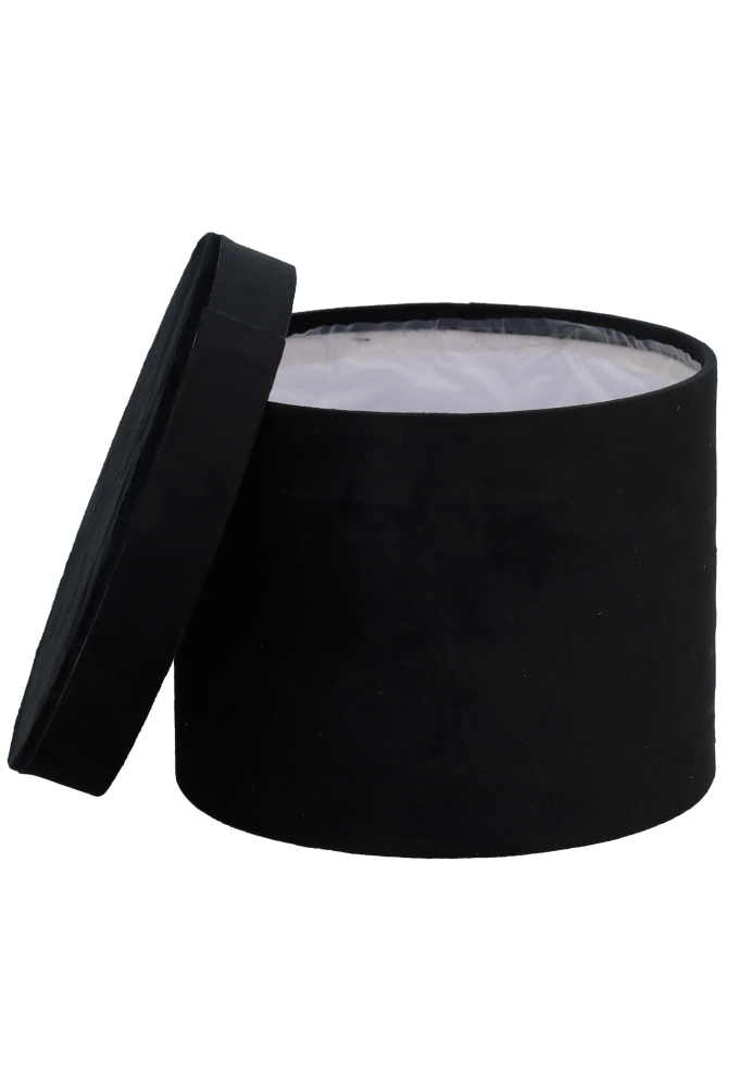 LUXE KANT & KLARE Flowerbox Latemar Suede Black Rond Set van 3 stuks