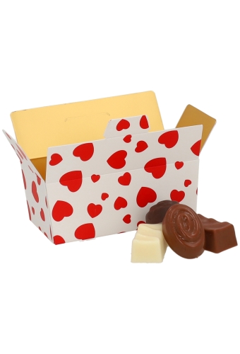 Bonbondoosjes Hartjes Bella 125 gram 10.6x5.3x4.4cm FSC®25stuks