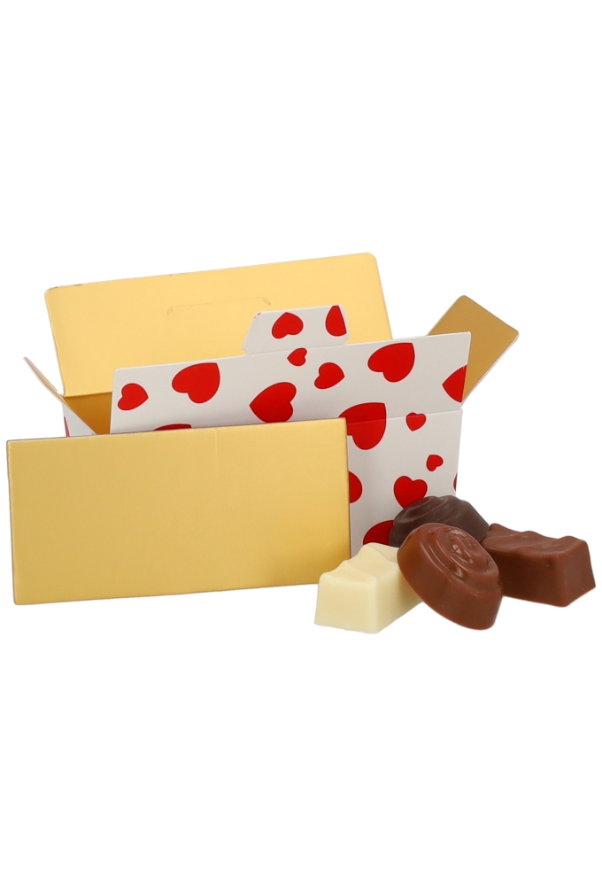 Bonbondoosjes Hartjes Bella 125 gram 10.6x5.3x4.4cm FSC®25stuks