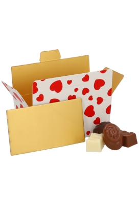 Bonbondoosjes Hartjes Bella 250 gram 11.3x6.5x5.5cm FSC®25stuks