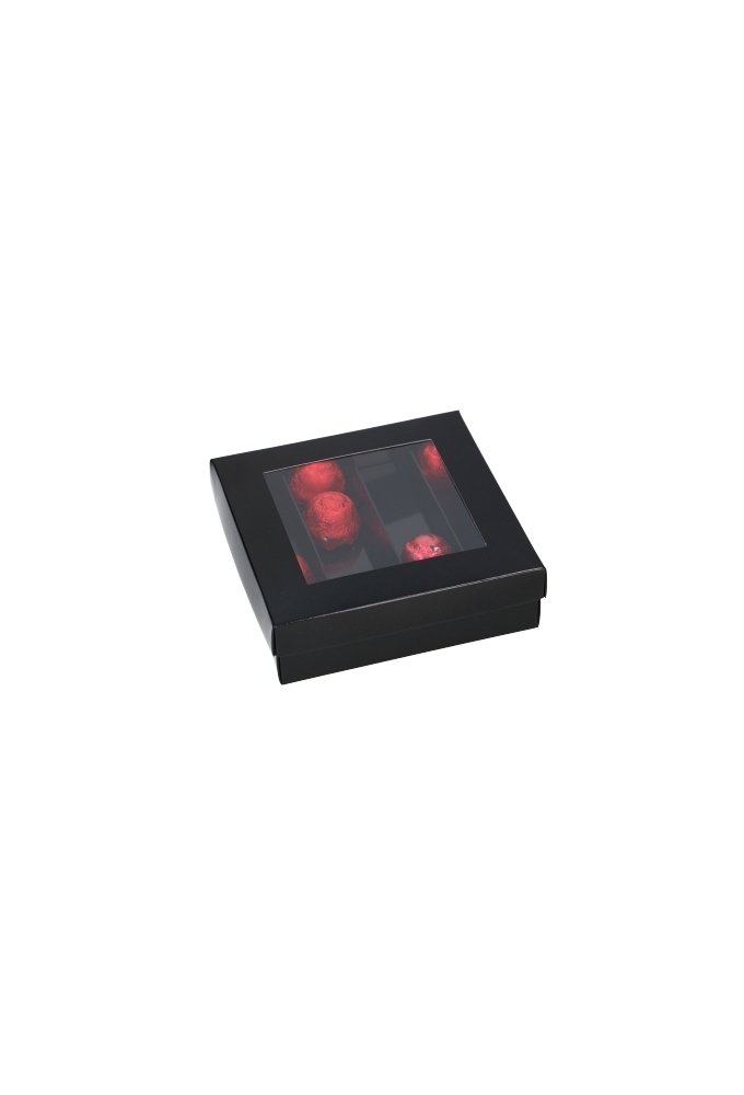 Bonbondoosjes & Deksel Zurich Zwart 16 bonbons 13x13x2.2cm 9stuks