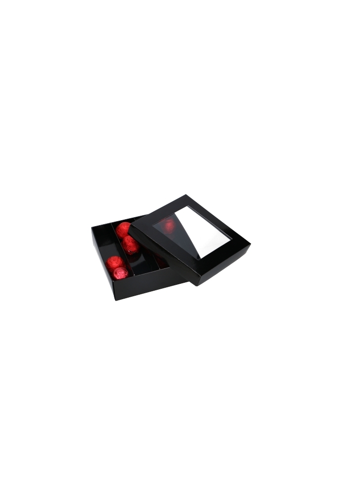 Bonbondoosjes & Deksel Zurich Zwart 16 bonbons 13x13x2.2cm 9stuks