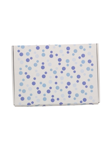 Brievenbusdoos Budget Blauwe dots A4 31x22x2.8cm 10 stuks