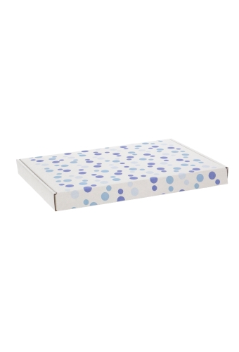 Brievenbusdoos Budget Blauwe dots A4 31x22x2.8cm 10 stuks