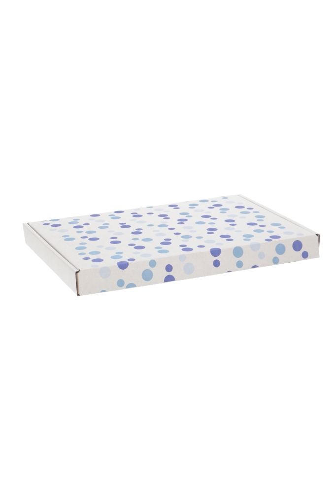 Brievenbusdoos Budget Blauwe dots A4 31x22x2.8cm 10 stuks