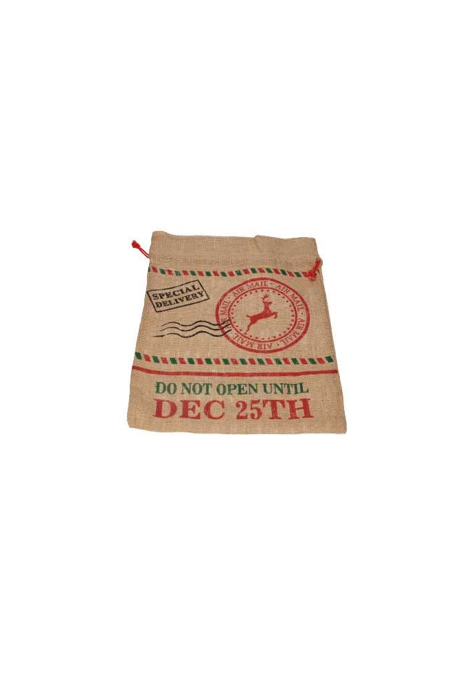 Luxe Kerstzak Jute Special Delivery XL 55x85cm 10stuks