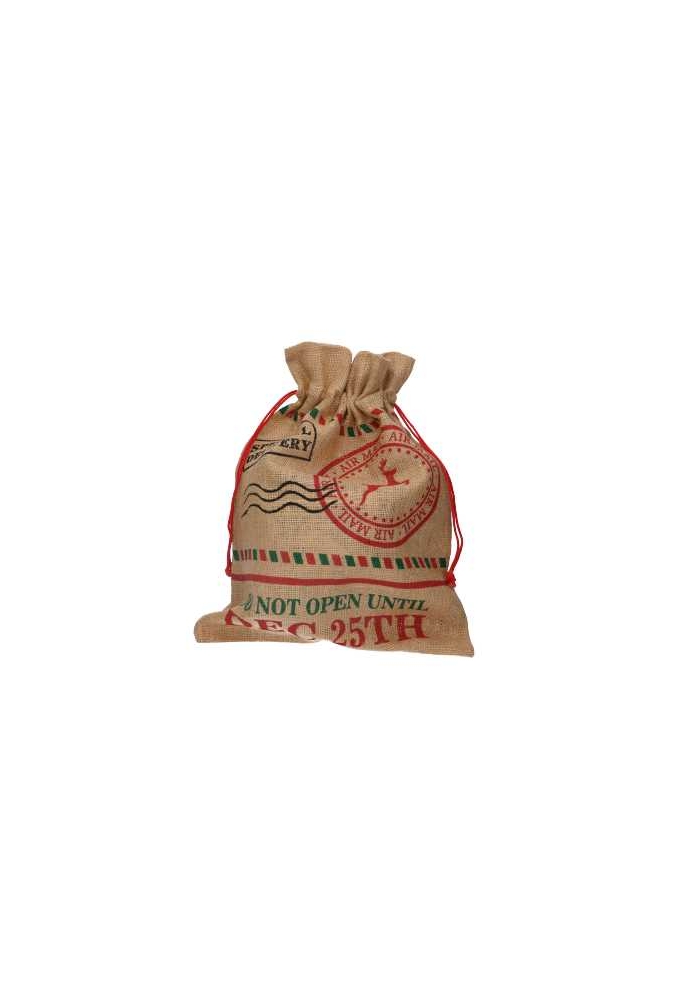 Luxe Kerstzak Jute Special Delivery 38x50cm 10stuks