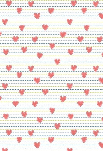 Geschenkpapier Coated Dubbelzijg Hearts and stripes 30cm x 200meter