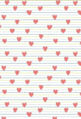 Geschenkpapier Coated Dubbelzijg Hearts and stripes 30cm x 200meter