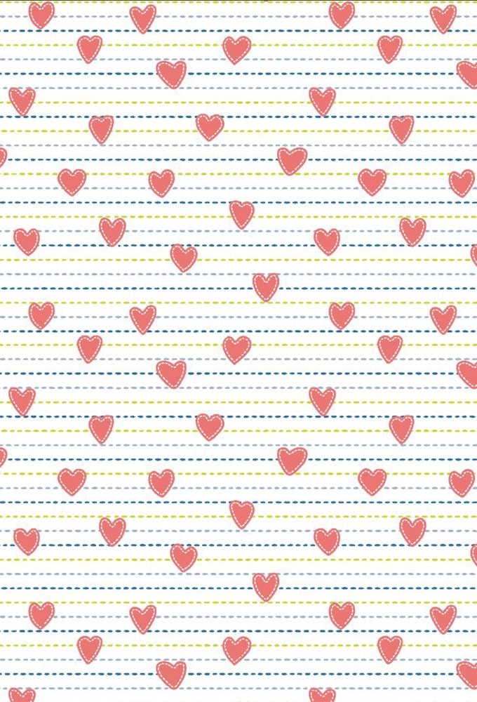Geschenkpapier Coated Dubbelzijg Hearts and stripes 30cm x 200meter