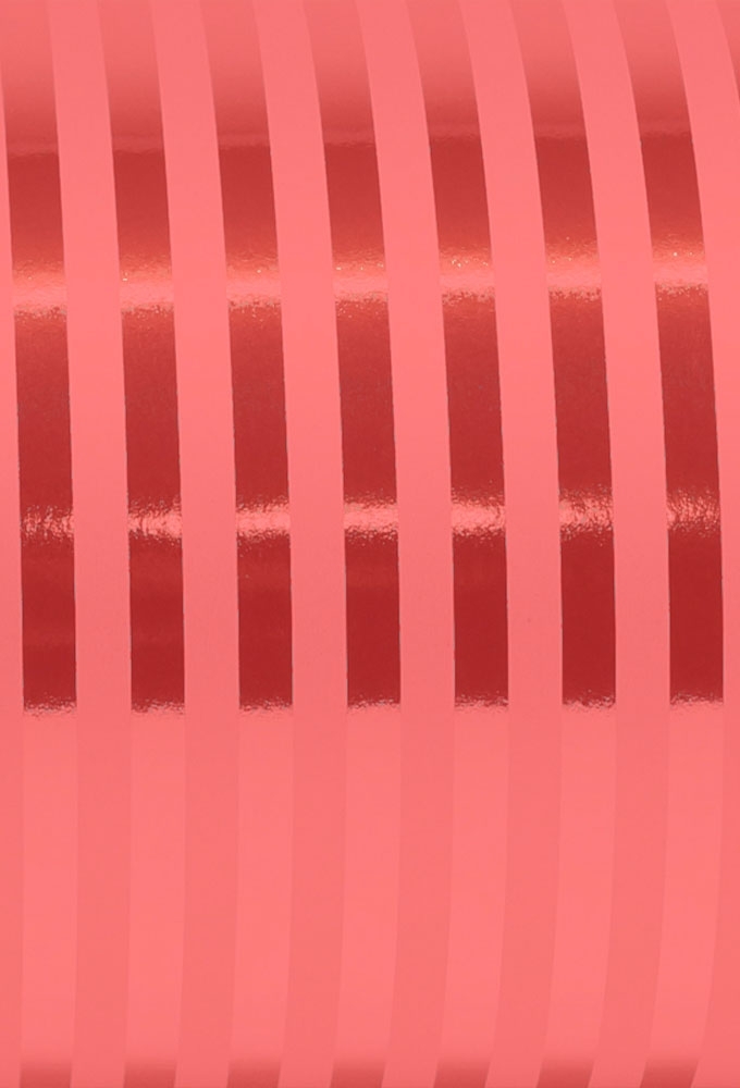 Geschenkpapier Metallised Stripes red 50cm x 100meter op is op