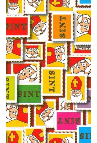 Kadopapier Consumentenrollen Sint Postzegels 70cm x 2meter 1stuks