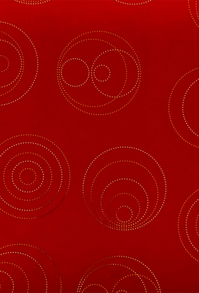 Kadopapier Red Gold Circles Metallic 30cm x 150meter