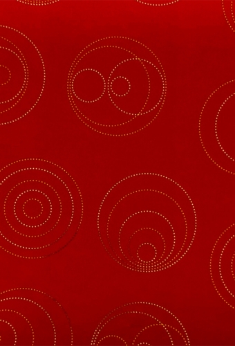 Kadopapier Red Gold Circles Metallic 50cm x 150meter