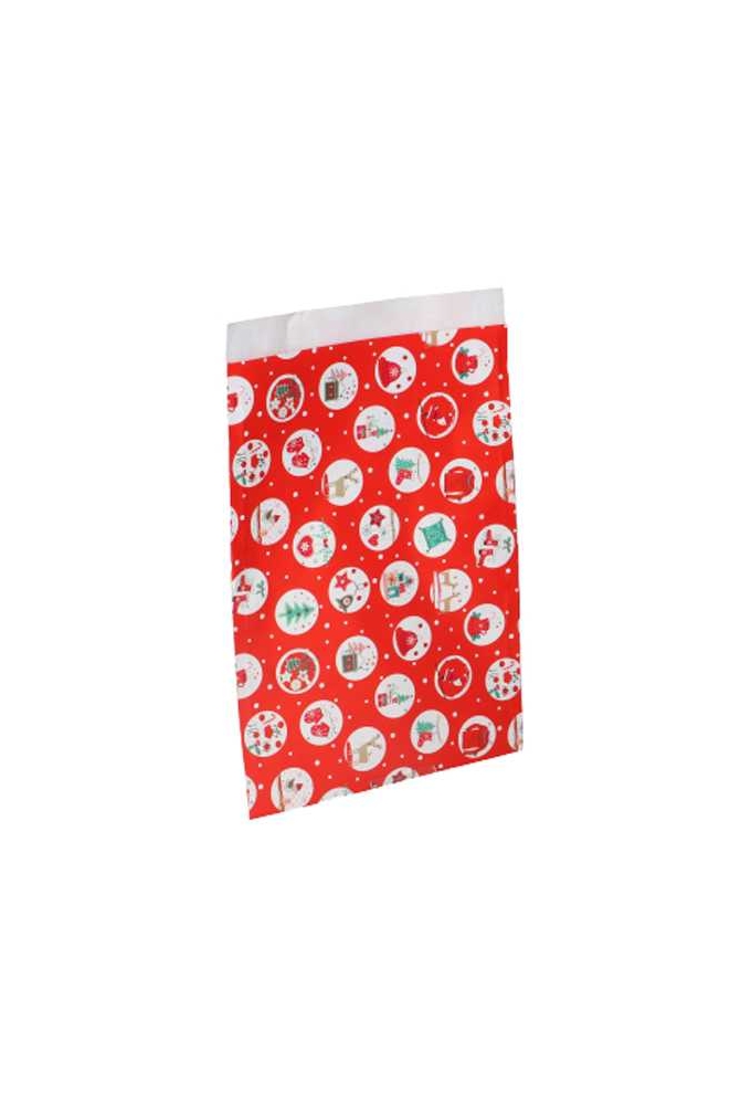 Kadozakjes Sneeuwvlokken  Rood 23x31.5cm 250stuks