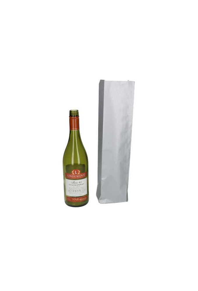 Wijnzak Geribbeld Kraft Zilver 8.5x42cm 250stuks