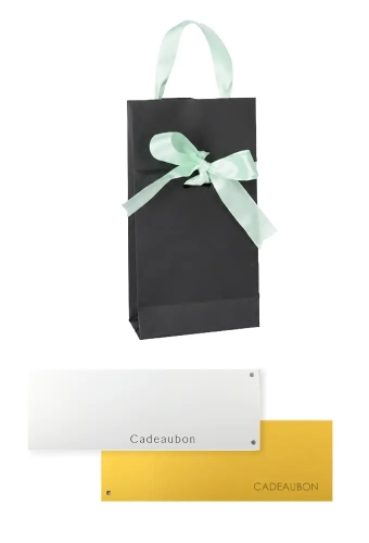 Kadobon+ Kadotasjes Pisa Black & Mint Met Satijnlint 10x6x22cm 25st