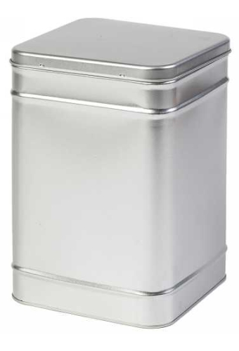 Blikken Blanco 14.5x14.5x21.4cm Met Scharnierdeksel 4stuks