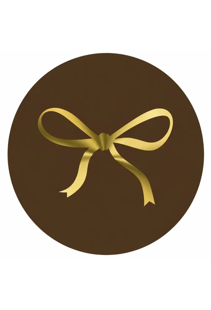 Etiketten Everyday Bruin Strikje Goud 4cm 250stuks