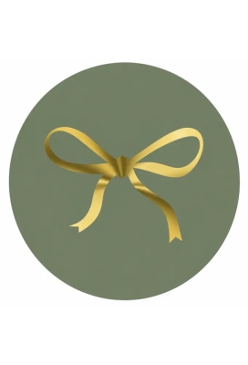 Etiketten Everyday Groen Strikje Goud 4cm 250stuks