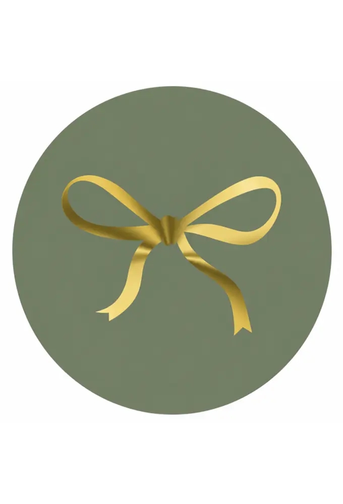 Etiketten Everyday Groen Strikje Goud 4cm 250stuks