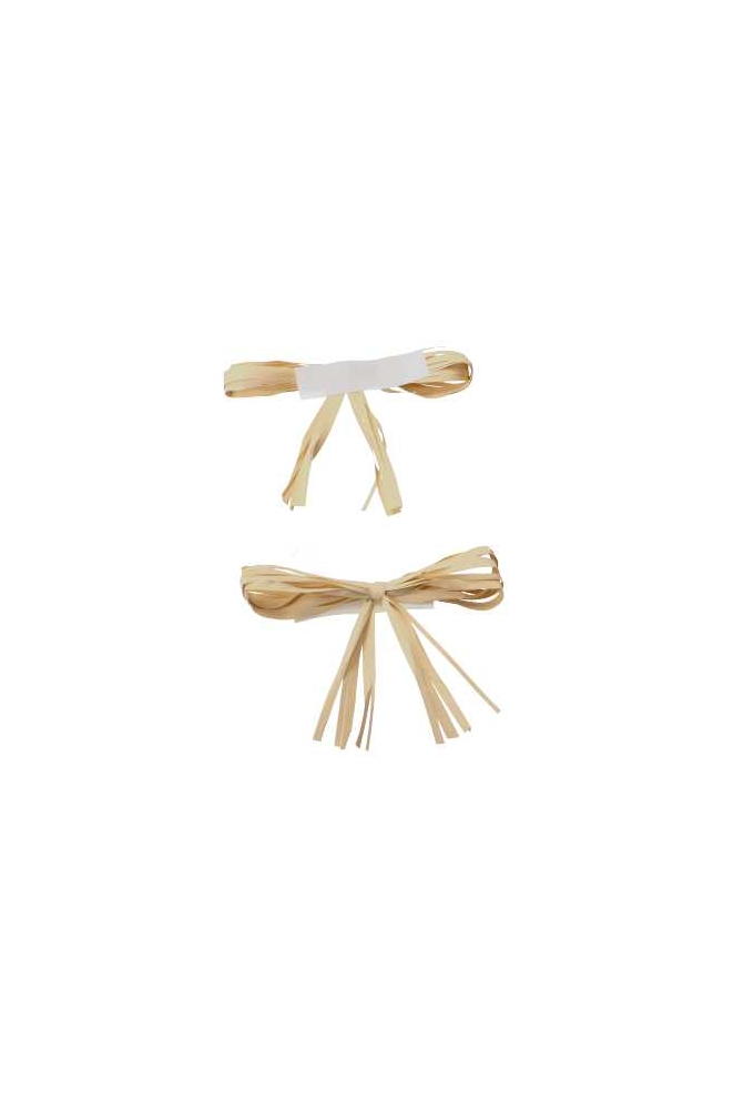 Cadeaustrikje Raffia Naturel Met Plakker 8x5cm 100stuks