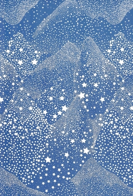 Kadopapier Consumentenrollen Kerstmis Stars Rain Blue 70cm x 2meter 1