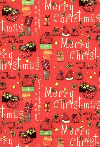 Kerstpapier Consumentenrollen Kerstmis Gift Rood 70cm x 2meter 1stuks