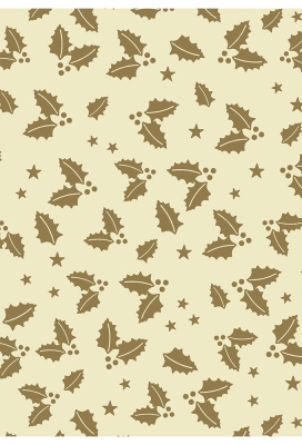 Kerstpapier Consumentenrollen Kerstmis Hulsttak Creme 70cm x 2meter 1