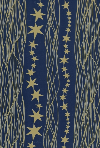 Kerstpapier Consumentenrollen Kerstmis Ster Blauw 70cm x 2meter 1stuks