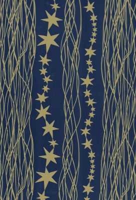 Kerstpapier Consumentenrollen Kerstmis Ster Blauw 70cm x 2meter 1stuks