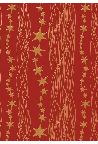 Kerstpapier Consumentenrollen Kerstmis Ster Rood 70cm x 2meter 1stuks