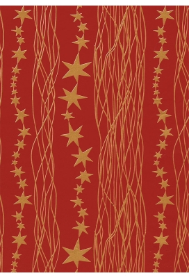 Kerstpapier Consumentenrollen Kerstmis Ster Rood 70cm x 2meter 1stuks