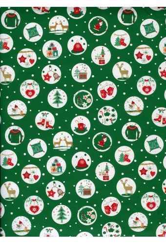 Kerstpapier Consumentenrollen Kerstmis Symbool Groen 70cm x 2meter 1st