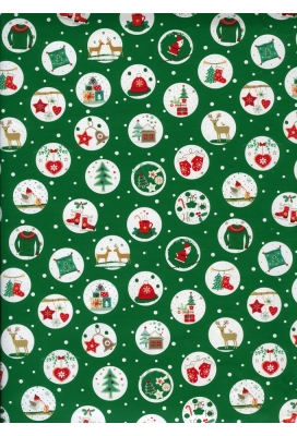 Kerstpapier Consumentenrollen Kerstmis Symbool Groen 70cm x 2meter 1st
