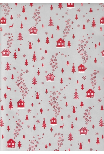 Kerstpapier Consumentenrollen Kerstmis Tree Rood 70cm x 2meter 1st